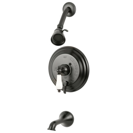 Kingston Brass Tub and Shower Faucet, Standard, 3, Wall Mount, Oil Rubbed Bronze KB36350PL