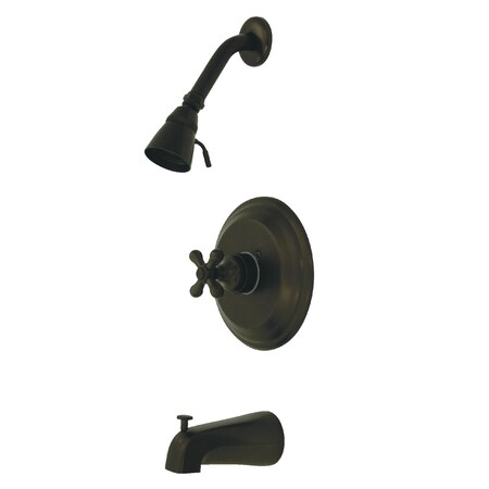 Kingston Brass Tub and Shower Faucet, Standard, 3, Wall Mount, Oil Rubbed Bronze KB3635AXT