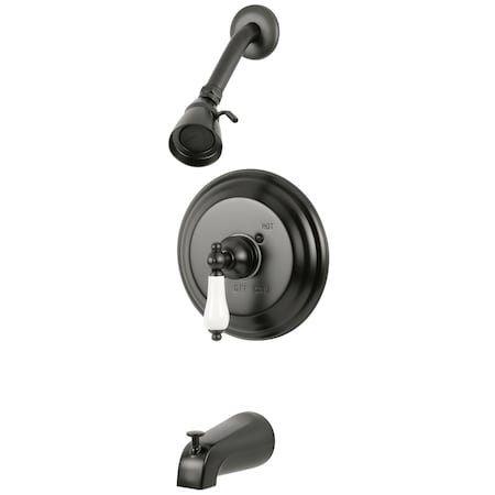 Kingston Brass Tub and Shower Faucet, Standard, 3, Wall Mount, Oil Rubbed Bronze KB3635PL