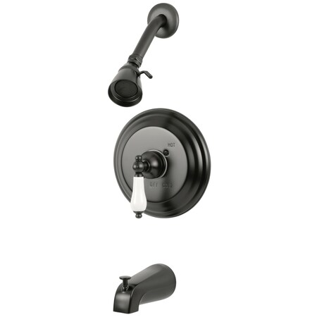 Kingston Brass Tub and Shower Faucet, Standard, 3, Wall Mount, Oil Rubbed Bronze KB3635PLT