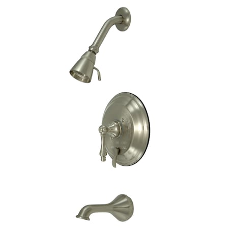 Kingston Brass Tub and Shower Faucet, Brushed Nickel, Wall Mount KB36380AL