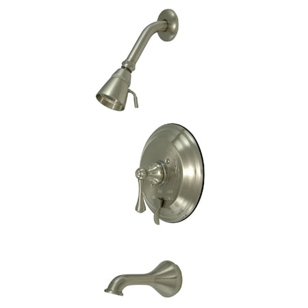 Kingston Brass Tub and Shower Faucet, Standard, 3, Wall Mount, Brushed Nickel KB36380BL