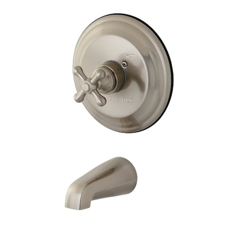 Kingston Brass Tub and Shower Faucet, 2, Wall Mount, Brushed Nickel KB3638AXTO