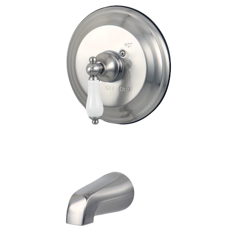 Kingston Brass Tub and Shower Faucet, Standard, 2, Wall Mount, Brushed Nickel KB3638PLTO