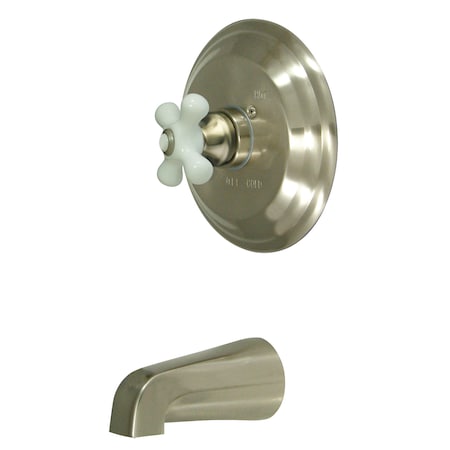 Kingston Brass Tub and Shower Faucet, Standard, 2, Wall Mount, Brushed Nickel KB3638PXTO