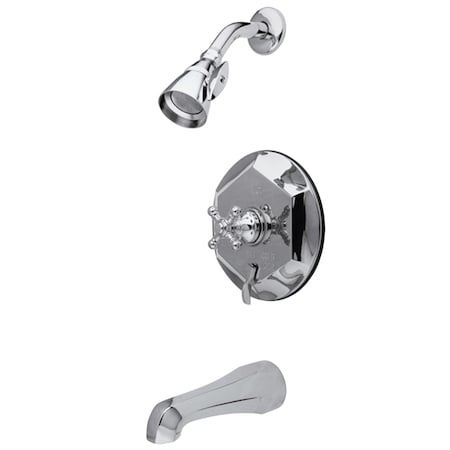 Kingston Brass Tub and Shower Faucet, Standard, 3, Wall Mount, Polished Chrome KB46310BX