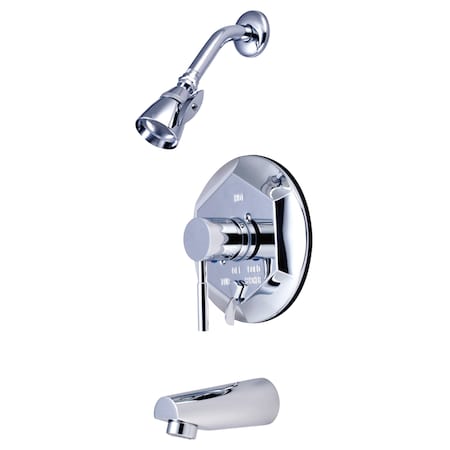 Kingston Brass Tub and Shower Faucet, Standard, 3, Wall Mount, Polished Chrome KB46310DL