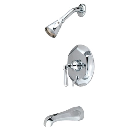Kingston Brass Tub and Shower Faucet, Standard, 3, Wall Mount, Polished Chrome KB46310HL