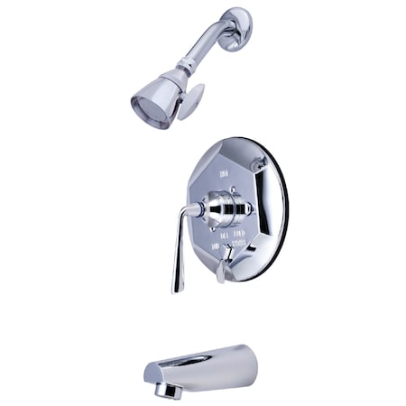 Kingston Brass Tub and Shower Faucet, Standard, 3, Wall Mount, Polished Chrome KB46310ZL