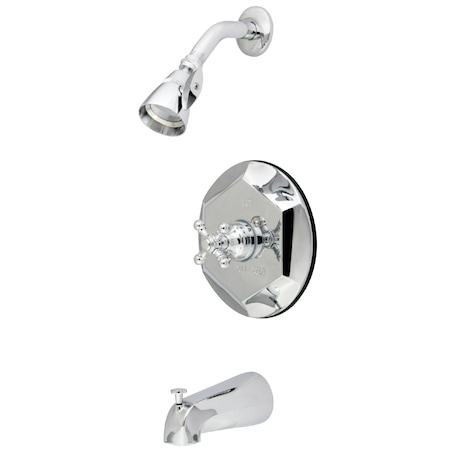 Kingston Brass Tub and Shower Faucet, Polished Chrome, Wall Mount KB4631BX