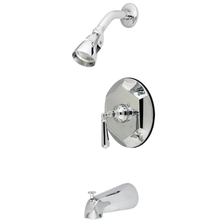 Kingston Brass Tub and Shower Faucet, Standard, 3, Wall Mount, Polished Chrome KB4631HL