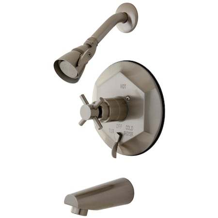 Kingston Brass Tub and Shower Faucet, Standard, 3, Wall Mount, Brushed Nickel KB46380DX