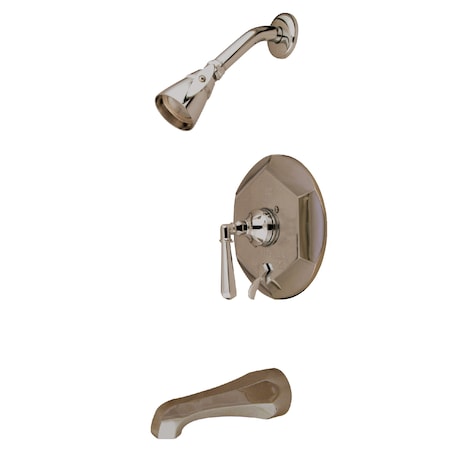Kingston Brass Tub and Shower Faucet, Standard, 3, Wall Mount, Brushed Nickel KB46380HL