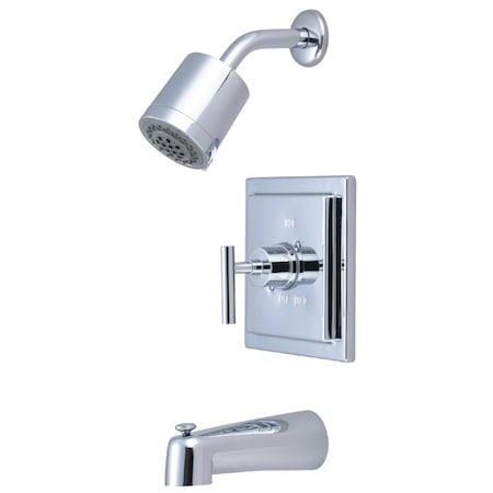 Kingston Brass Tub and Shower Faucet, Standard, 3, Wall Mount, Polished Chrome KB4651CML