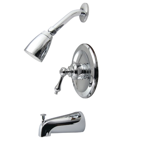 Kingston Brass Tub and Shower Faucet, Polished Chrome, Wall Mount KB531AL