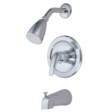 Kingston Brass Tub and Shower Faucet, Polished Chrome, Wall Mount KB531L