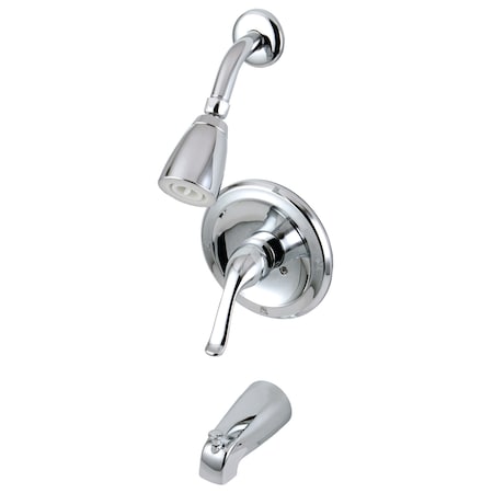 Kingston Brass Tub and Shower Faucet, Polished Chrome, Wall Mount KB5531YL