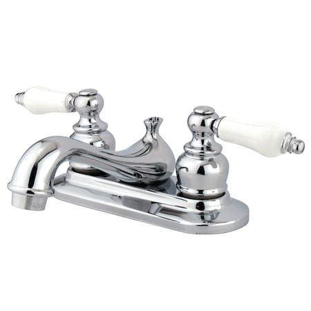 Restoration Dual Handle KB601B 4" Centerset Lavatory Faucet, 4" Mount, Polished chrome 3 Hole KB601B