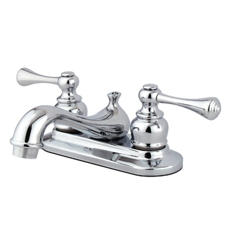English Vintage Dual Handle KB601BL 4" Centerset Lavatory Faucet wit, 4" Mount, Polished chrome 3 Hole KB601BL