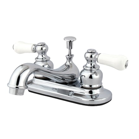 Restoration Dual Handle KB601PL 4" Centerset Lavatory Faucet, 4" Mount, Polished chrome 3 Hole KB601PL