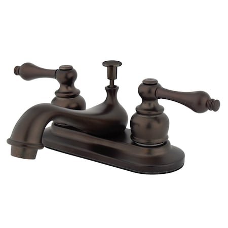 Restoration Dual Handle KB605AL 4" Centerset Lavatory Faucet, 4" Mount, Oil Rubbed Bronze 3 Hole KB605AL