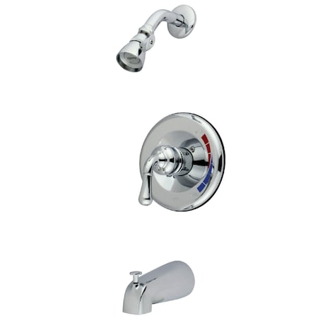 Kingston Brass Tub and Shower Faucet, Standard, 3, Wall Mount, Polished Chrome KB631
