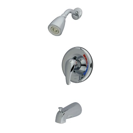 Kingston Brass Tub and Shower Faucet, Standard, 3, Wall Mount, Polished Chrome KB651