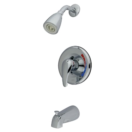 Kingston Brass Tub and Shower Faucet, Standard, 3, Wall Mount, Polished Chrome KB651SW