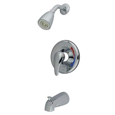 Kingston Brass Tub and Shower Faucet, Standard, 3, Wall Mount, Polished Chrome KB651T