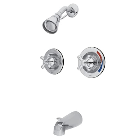 Kingston Brass Tub and Shower Faucet, Polished Chrome, Wall Mount KB661AX