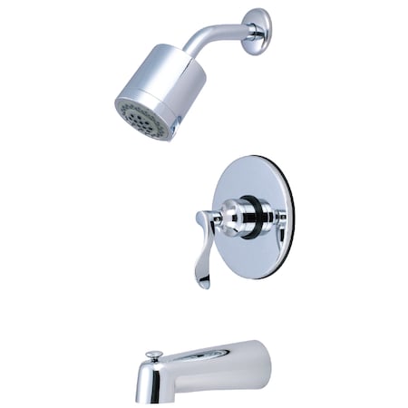 Kingston Brass Tub and Shower Faucet, 3, Wall Mount, Polished Chrome KB6691DFL