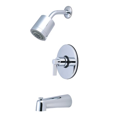 Kingston Brass Tub and Shower Faucet, Standard, 3, Wall Mount, Polished Chrome KB6691NDL