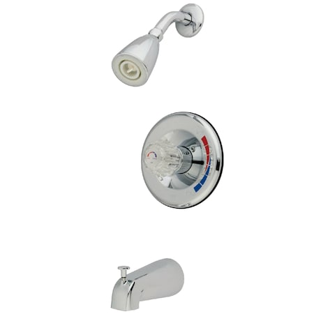 Kingston Brass Tub and Shower Faucet, Standard, 3, Wall Mount, Polished Chrome KB681