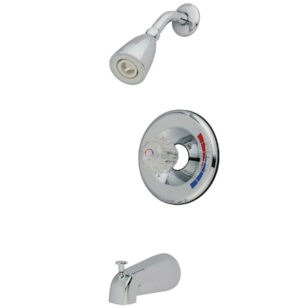 Kingston Brass Tub and Shower Faucet, Polished Chrome, Wall Mount KB681T