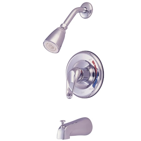 Kingston Brass Tub and Shower Faucet, Standard, 3, Wall Mount, Polished Chrome KB691