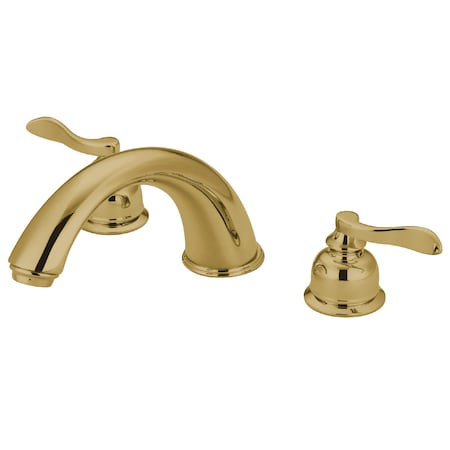 Kingston Brass Roman Tub Faucet, Polished Brass, Deck Mount KB8362NFL