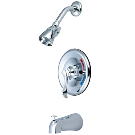 Kingston Brass Tub and Shower Faucet, Standard, 3, Wall Mount, Polished Chrome KB8631DFL