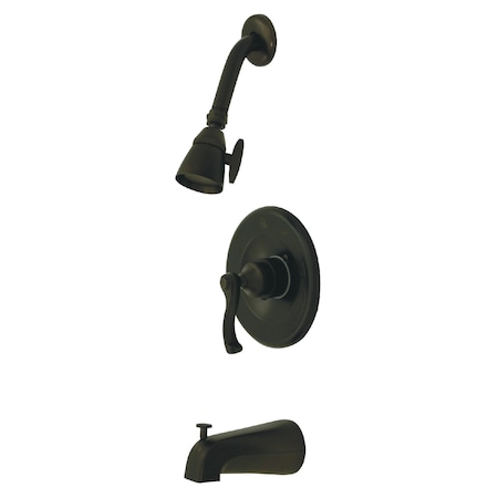 Kingston Brass Tub and Shower Faucet, Oil Rubbed Bronze, Wall Mount KB8635FLT