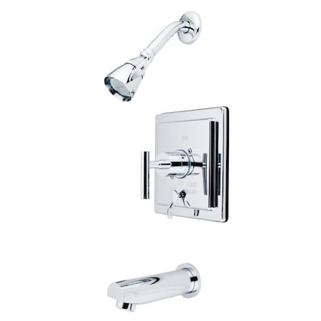 Kingston Brass Tub and Shower Faucet, Polished Chrome, Wall Mount KB86510CML