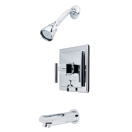 Kingston Brass Tub and Shower Faucet, Standard, 3, Wall Mount, Polished Chrome KB86510CQL