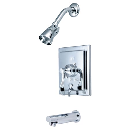 Kingston Brass Tub and Shower Faucet, Standard, 3, Wall Mount, Polished Chrome KB86510DFL
