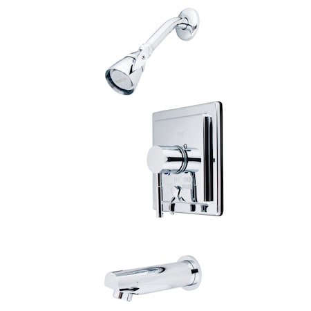 Kingston Brass Tub and Shower Faucet, Standard, 3, Wall Mount, Polished Chrome KB86510DL