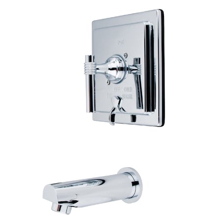 Kingston Brass Tub and Shower Faucet, Standard, 2, Wall Mount, Polished Chrome KB86510MLTO
