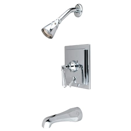 Kingston Brass Tub and Shower Faucet, Standard, 3, Wall Mount, Polished Chrome KB86514HL