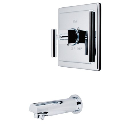 Kingston Brass Tub and Shower Faucet, Standard, 2, Wall Mount, Polished Chrome KB8651CQLTTO