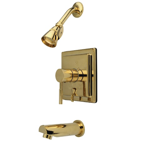Kingston Brass Tub and Shower Faucet, 3, Wall Mount, Polished Brass KB86520DL