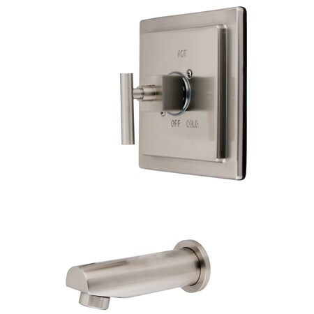 Kingston Brass Tub and Shower Faucet, Standard, 2, Wall Mount, Brushed Nickel KB8658CQLTO