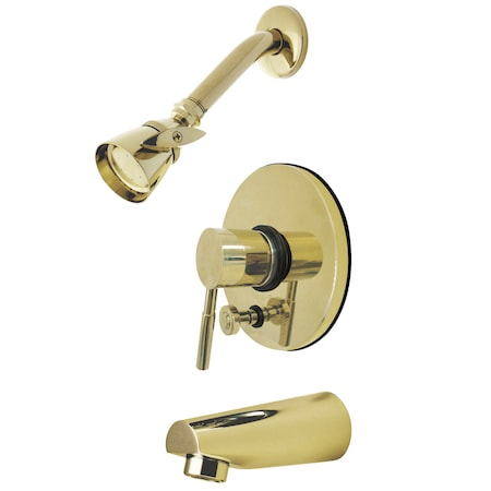 Kingston Brass Tub and Shower Faucet, Polished Brass, Wall Mount KB86920DL