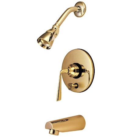 Kingston Brass Tub and Shower Faucet, Standard, 3, Wall Mount, Polished Brass KB86920ZL
