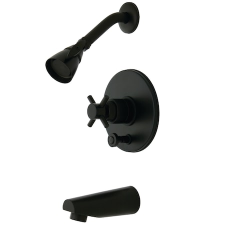 Kingston Brass Tub and Shower Faucet, Standard, 3, Wall Mount, Oil Rubbed Bronze KB86950DX